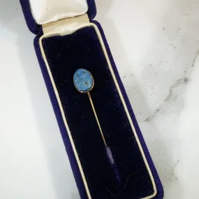 Ancient Lapis Pharaoh Gold Lapel Pin