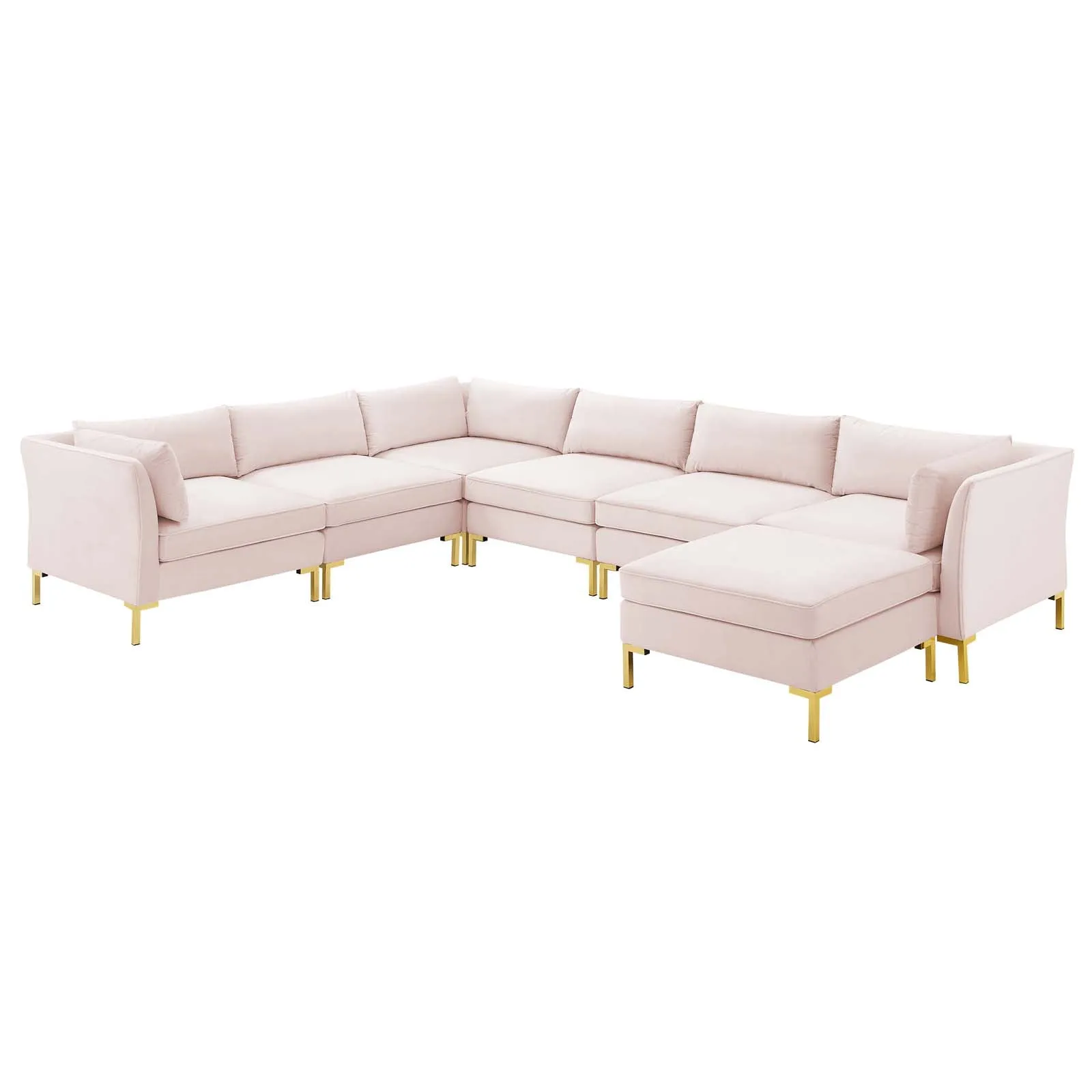 Ardent 7-Piece Performance Velvet Sectional Sofa by Modway