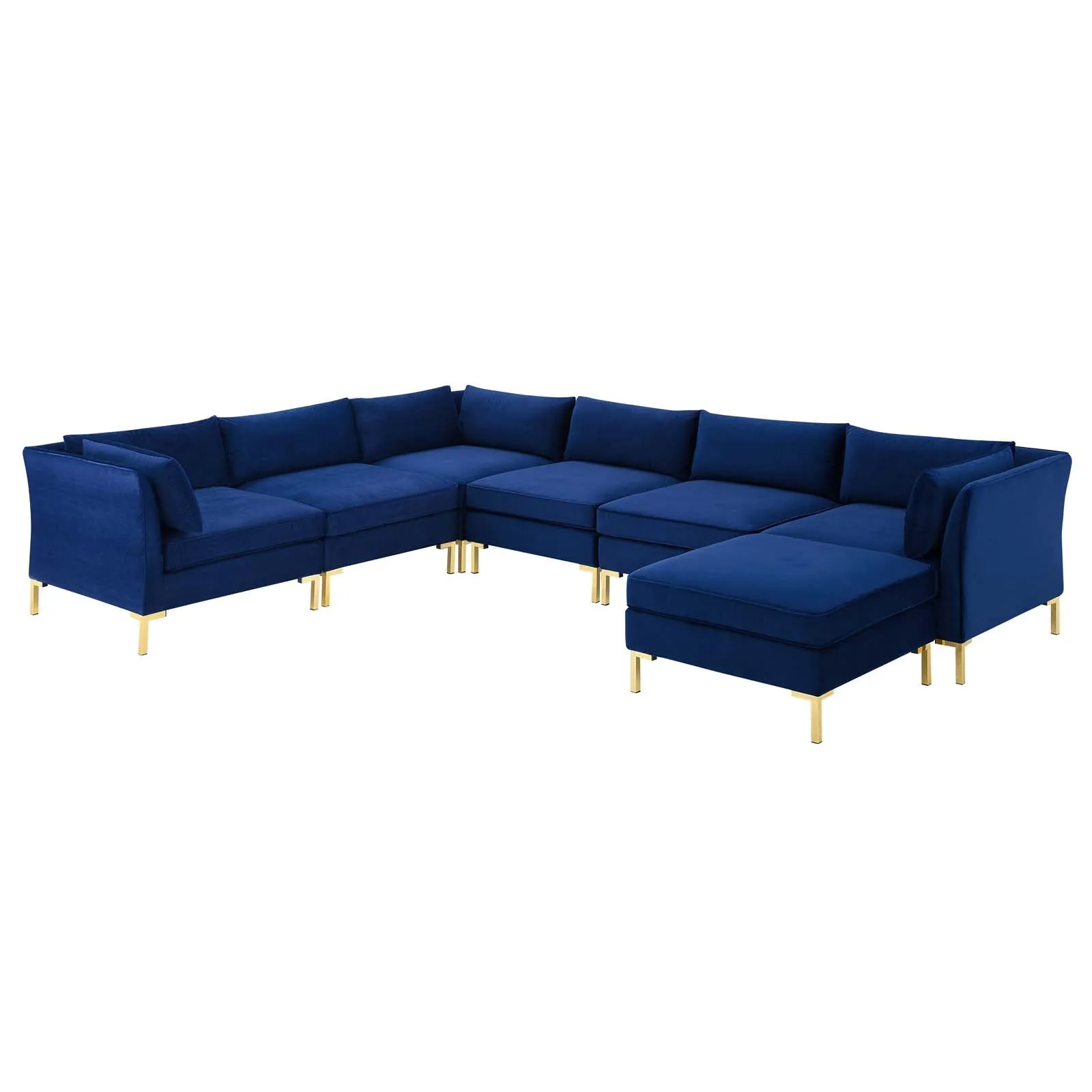 Ardent 7-Piece Performance Velvet Sectional Sofa by Modway