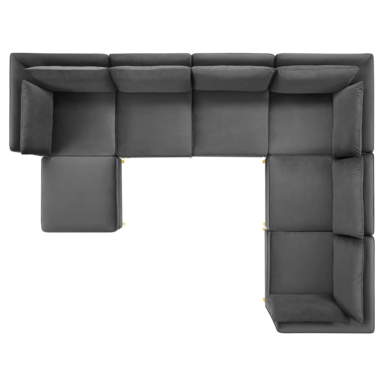 Ardent 7-Piece Performance Velvet Sectional Sofa by Modway