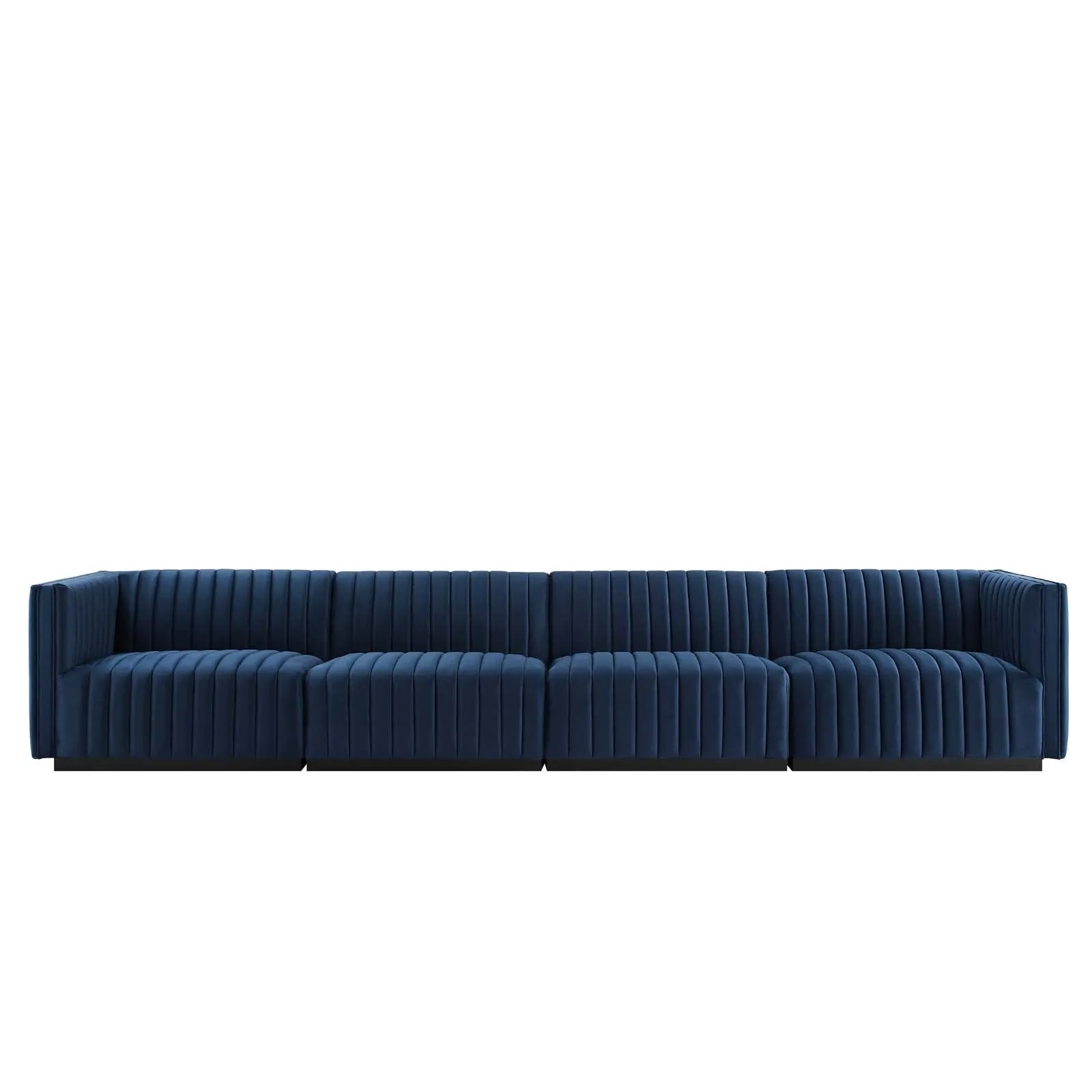 Conjure Channel Tufted Performance Velvet 4-Piece Sofa by Modway