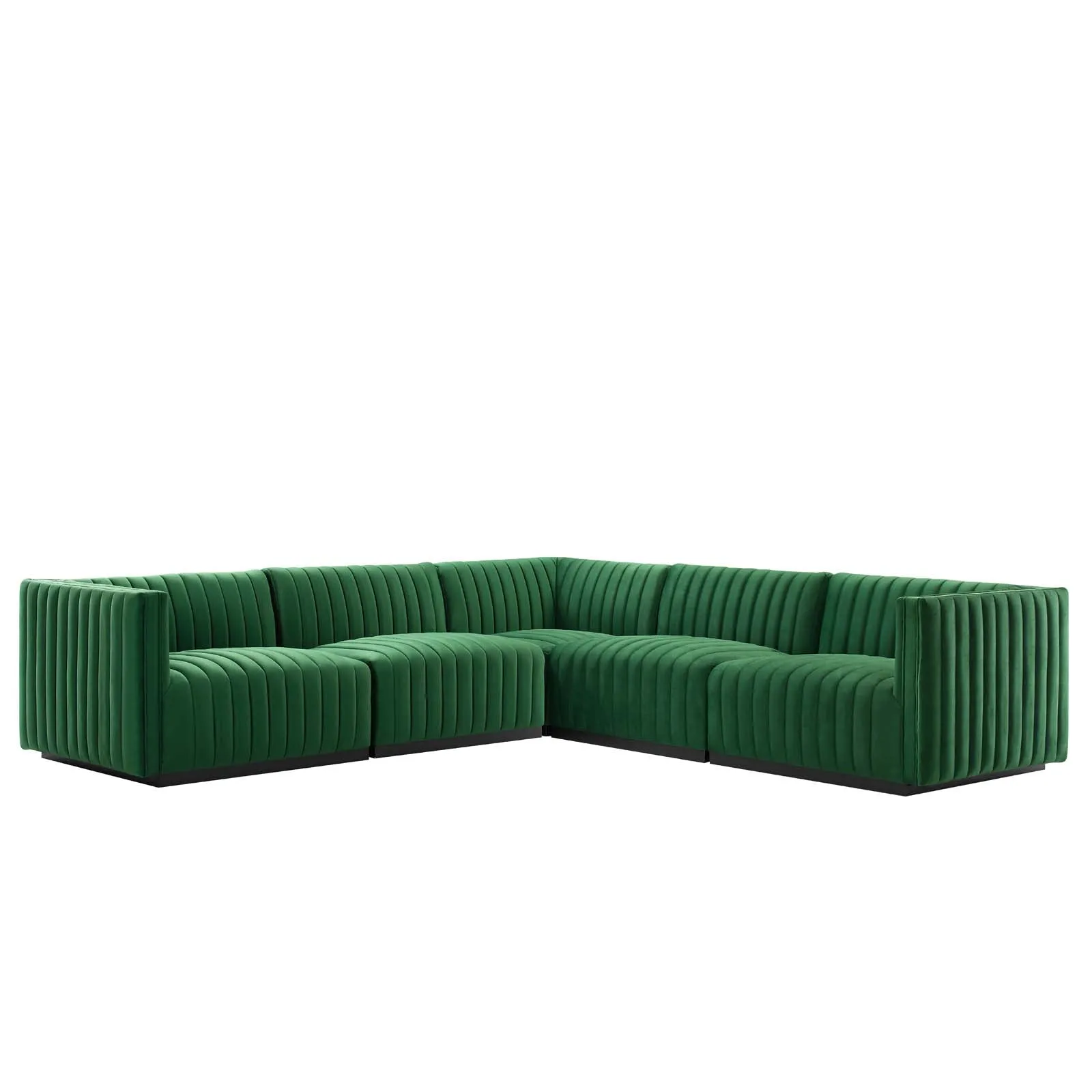 Conjure Channel Tufted Performance Velvet 5-Piece Sectional by Modway