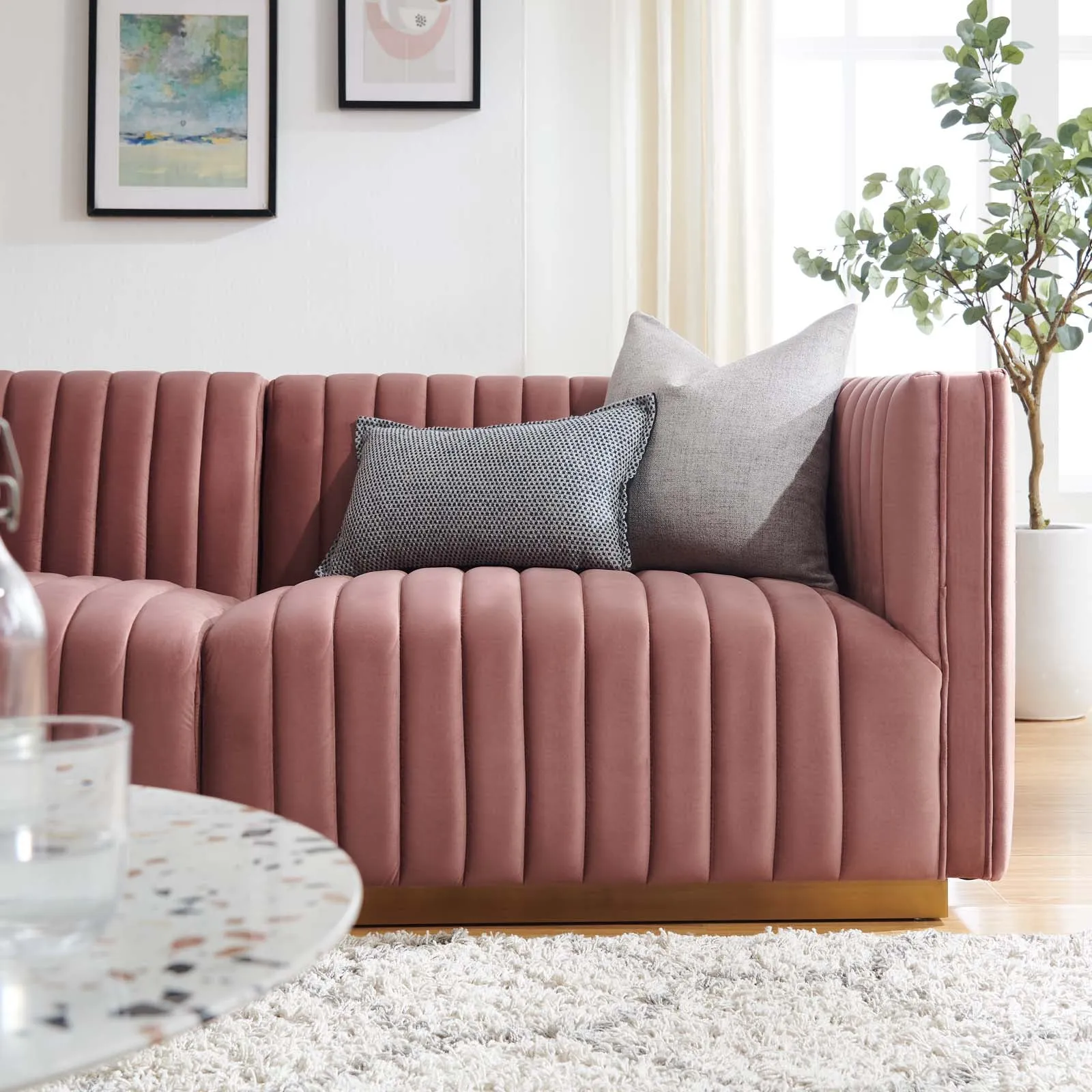 Conjure Channel Tufted Performance Velvet Loveseat by Modway