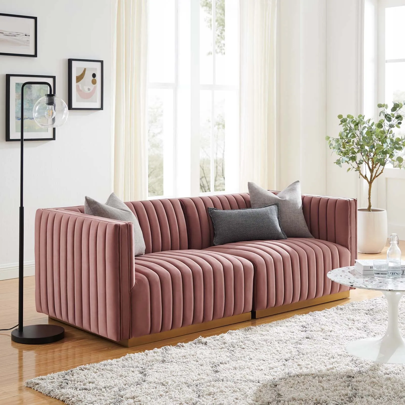 Conjure Channel Tufted Performance Velvet Loveseat by Modway