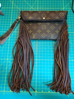 Final payment for Special Order Wren - Full Monogram Fringed Vintage Wristlet/Crossbody/Clutch