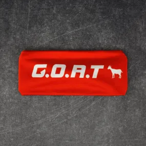 G.O.A.T Red and White Double-sided Wide Headband