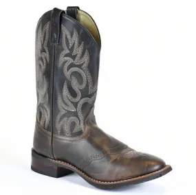 Laredo Round Toe Roper Cowboy Boot-Brown Leather-Men's  4-25