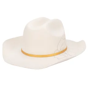 Love Never Fails - Women's Felt Cowboy with Embroidered Rose