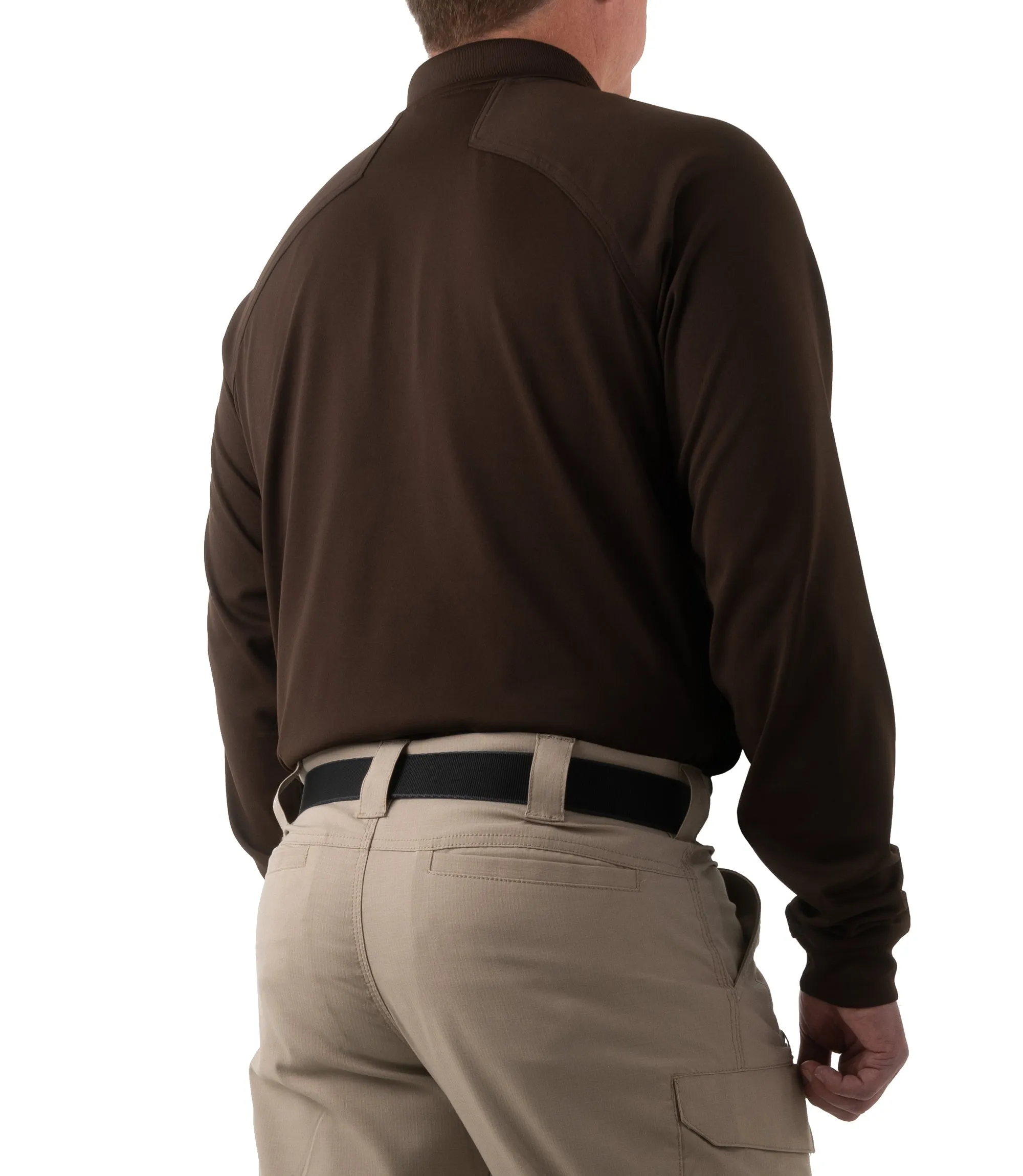 Men's Performance Long Sleeve Polo / Kodiak Brown