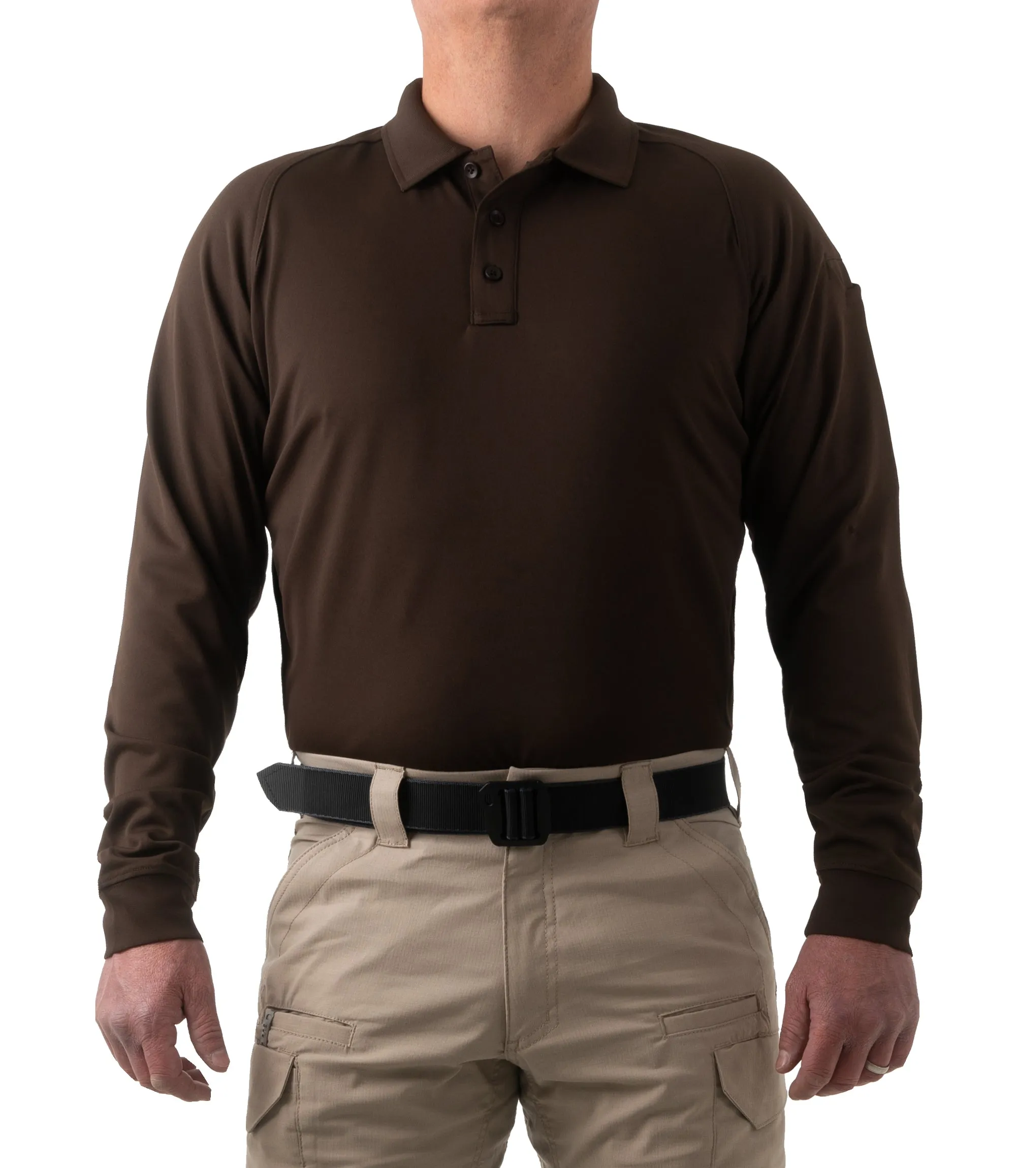 Men's Performance Long Sleeve Polo / Kodiak Brown