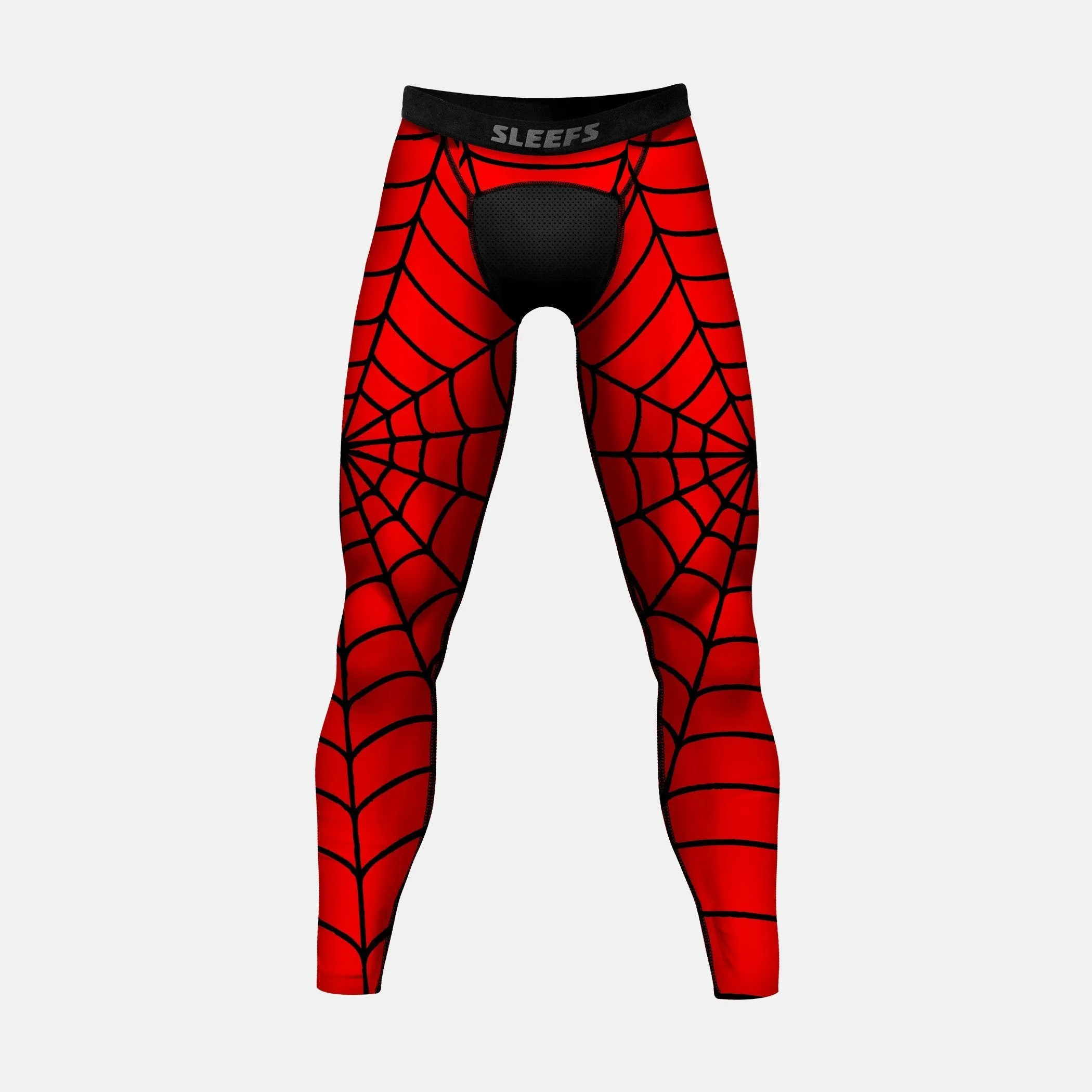 Red Web Pattern compression tights / leggings