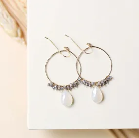 White Chalcedony Swing Earrings