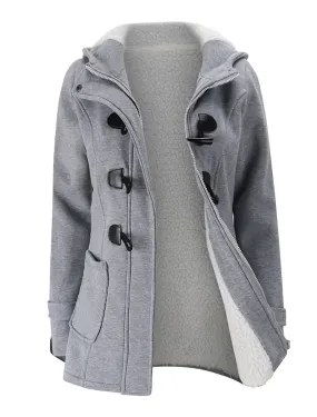 Women's Fleece Park Winter Hoodie Jacket Fall Botton Teddy Coat with Hood Short Coat Windproof Warm Simple Casual Daily Street Jacket